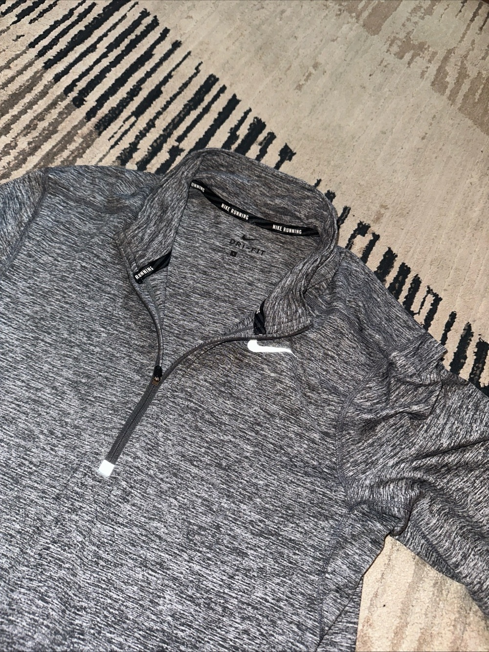 Nike Womens Heather Gray Dri-FIT Half-Zip Performance Pullover